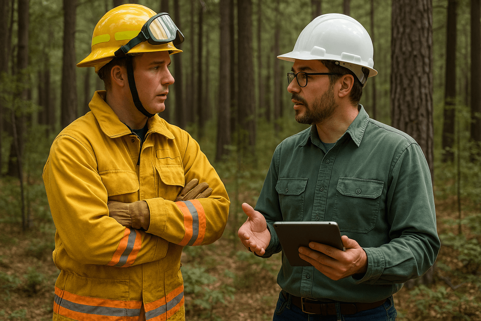 Talking in forest